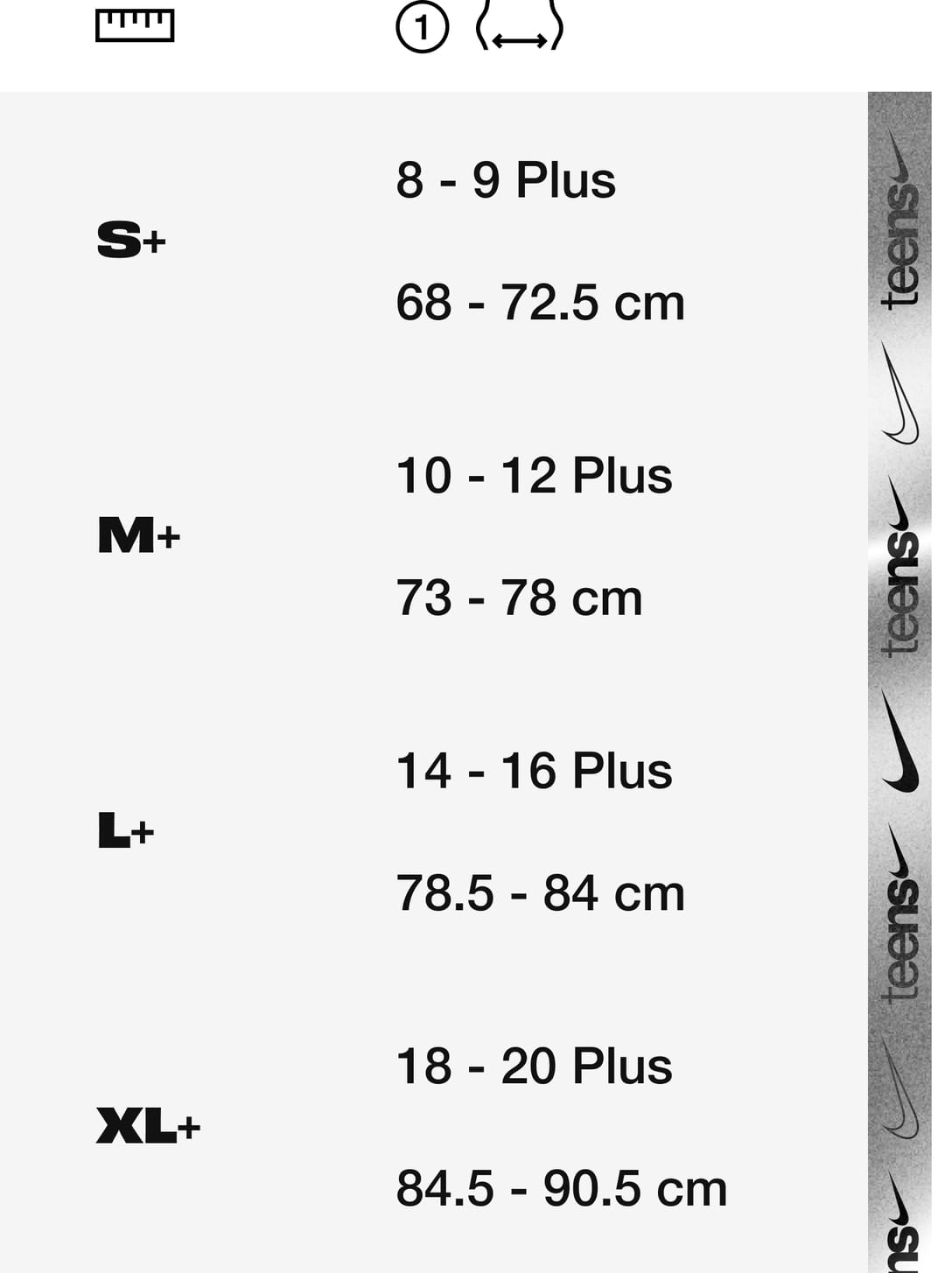Guide de taille nike shop